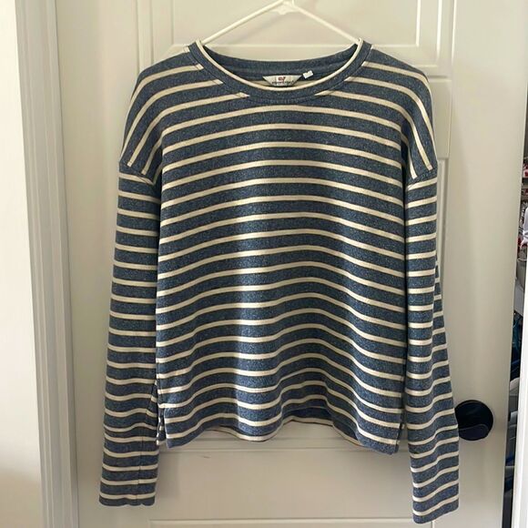 Vineyard Vines Blue and White Striped Sweatshirt - Picture 1 of 5